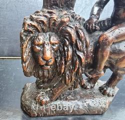Group of Lion Statues Carved in Wood High Renaissance Era 16th Century Flanders or North