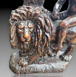 Group of Lion Statues Carved in Wood High Renaissance Era 16th Century Flanders or North