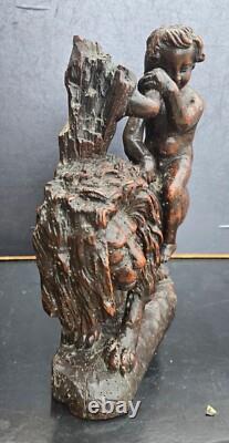 Group of Lion Statues Carved in Wood High Renaissance Era 16th Century Flanders or North