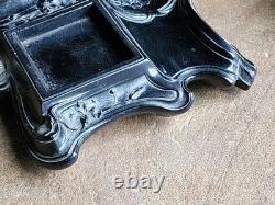 Gutta Percha Double Inkstand, late 19th century Art Nouveau 1900 period, and crystal, very good condition