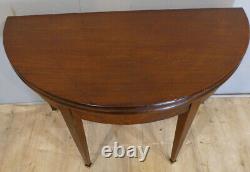 Half-Moon Game Console Table in Mahogany, Directoire Style, Late 19th Century