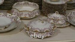 Haviland, Service Aux Roses, 54 Pieces Of Porcelain Period Late 19th Century