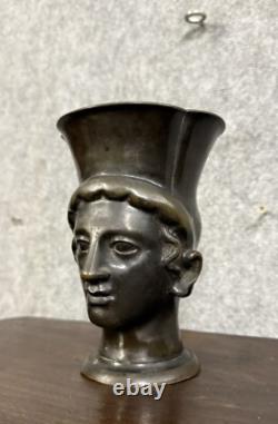 Head of a Young Man in Antique Style, Bronze with Medal Patina, 19th Century