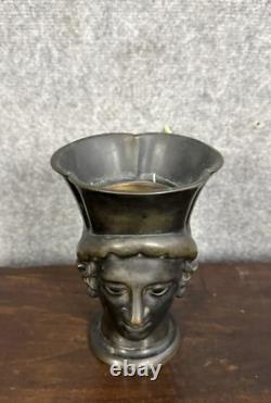 Head of a Young Man in Antique Style, Bronze with Medal Patina, 19th Century