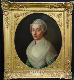 Henri Beltz Portrait Of Femme D'epoque Louis XVI Oil/toile Of The Xixth Century