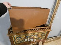 High pedestal planter in walnut and mosaic, late 19th century