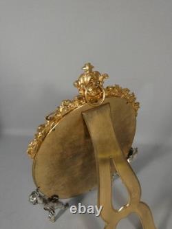 House A Giroux, mirror with enamels in champlevé bronze, 19th century