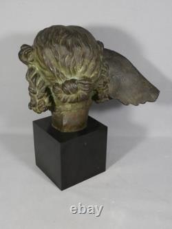 Hypnos, God of Sleep, bronze head and marble base, 19th century