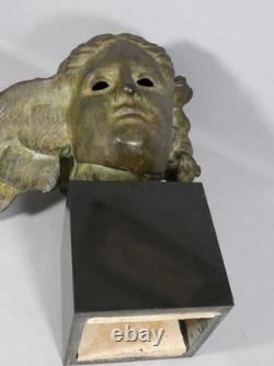 Hypnos, God of Sleep, bronze head and marble base, 19th century