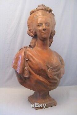 Important Bust Terracotta Marie Antoinette Time Nineteenth Century