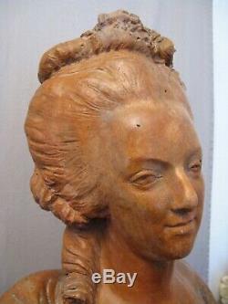Important Bust Terracotta Marie Antoinette Time Nineteenth Century