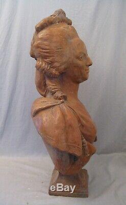 Important Bust Terracotta Marie Antoinette Time Nineteenth Century