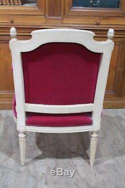 Important Living Room Louis XVI Style White Lacquered Wood Late Nineteenth Century Era