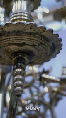 Important Louis XIII Style Chandelier with 12 Lights, Bronze, 19th Century