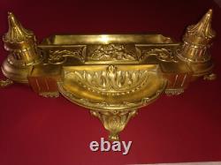 Important gilded bronze inkwell. Late 19th century. Paris.