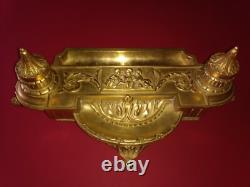 Important gilt bronze inkwell. Late 19th century. Paris