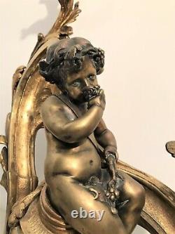 In Front Of A Fireplace With Bronze Loves In Style Louis XV Era Xixth Century