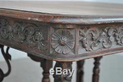 Indian Table Carved Rosewood Nineteenth Time