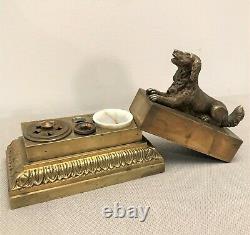 Ink Hidden In Bronze Dog Lying Era Xixth Century