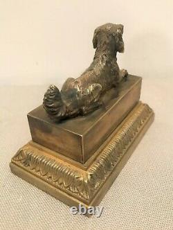 Ink Hidden In Bronze Dog Lying Era Xixth Century