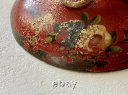 Ink In Plate Painted Polychrome Decor To Chinese 19th Century Antique Inkwell