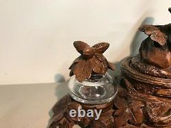 Ink Wood Carved Black Forest Bird And Its Nest Era Xixth Century