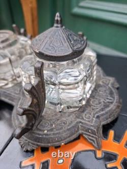 Inkstand Cast Iron Victorian Period 19th Century