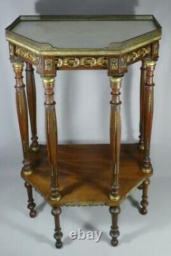 Input Console Louis XVI Style 6 Feet And Mahogany Brass, XIX Em Time