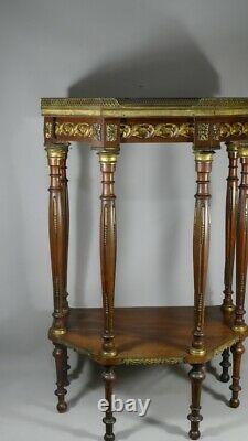 Input Console Louis XVI Style 6 Feet And Mahogany Brass, XIX Em Time