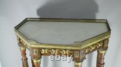 Input Console Louis XVI Style 6 Feet And Mahogany Brass, XIX Em Time