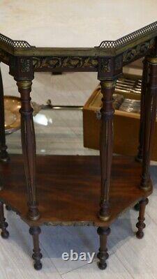 Input Console Louis XVI Style 6 Feet And Mahogany Brass, XIX Em Time