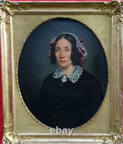 J. F. Layraud Portrait Of Woman Of The Second Empire Hst Of The 19th Century