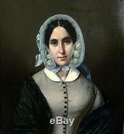 J-b Bonjour Woman Portrait Epoque Louis Philippe Hst Nineteenth Century