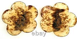 JAPAN 2 Lacquered Shell Plates Phoenix Bird Butterflies Meiji Period 19th Century