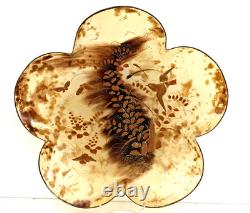 JAPAN 2 Lacquered Shell Plates Phoenix Bird Butterflies Meiji Period 19th Century