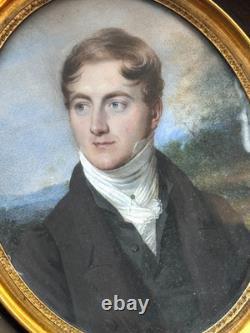 JEAN-URBAIN GUÉRIN (1761-1836) MINIATURE PAINTING PORTRAIT EARLY 19TH CENTURY