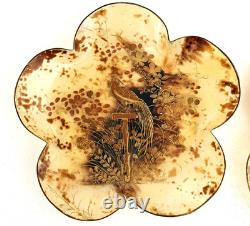 Japan, 2 lacquered scale-pattern dishes with phoenix bird and butterflies, Meiji period, 19th century