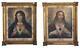 Jesus And Mary Pair Of Golden Frame Engravings Xixth