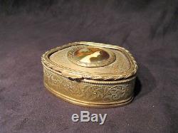 Jewelry Box Brass Miniature Porcelain Era Nineteenth Century