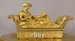 Juliette Récamier, Grand Bronze Golden Decorative Empire, Early 19th Century