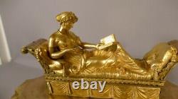 Juliette Récamier, Grand Bronze Golden Decorative Empire, Early 19th Century