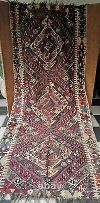 Kilim Caucasian Carpet, Wool, Age 19th