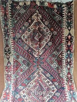 Kilim Caucasian Carpet, Wool, Age 19th