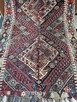 Kilim Caucasian Carpet, Wool, Age 19th