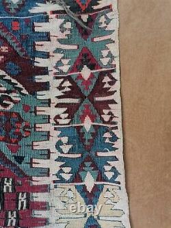 Kilim Caucasian Carpet, Wool, Age 19th