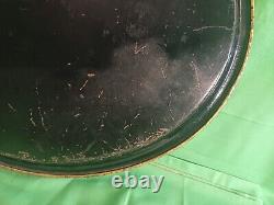 LARGE PAINTED TIN PLATTER 19th CENTURY NAPOLEON III PERIOD