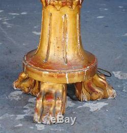 Lamp Base Wood Golden Claw Feet Xixth