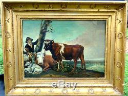 Landscape Taurus From Paulus Potter Epoque Nineteenth Century First Empire Hst