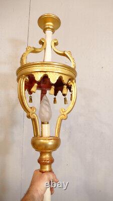 Lantern Lamp for Procession or Vestibule in Gilded Wood, 19th Century