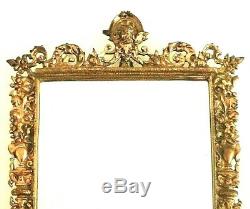 Large Antique Mirror With Bronze Frame Renaissance Style Late Nineteenth Time